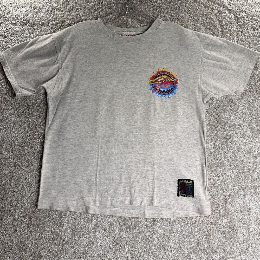 Vintage Burning‎ Water Sportswear T Shirt Size Medium Double Sided Gray